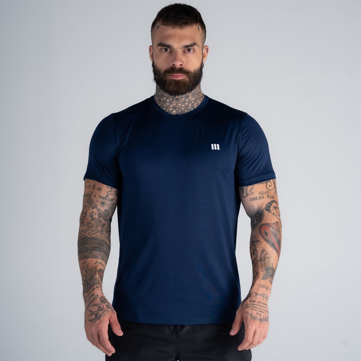 Camiseta Dry Fit Logo Marinho
