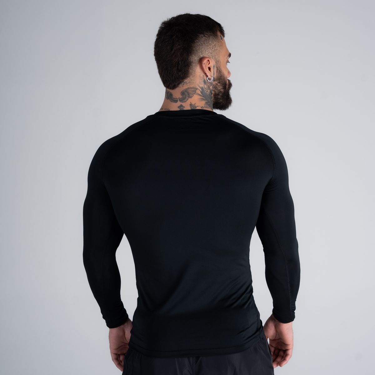 Camisa Compressão Manga Longa Raglan Mith Nation Preto
