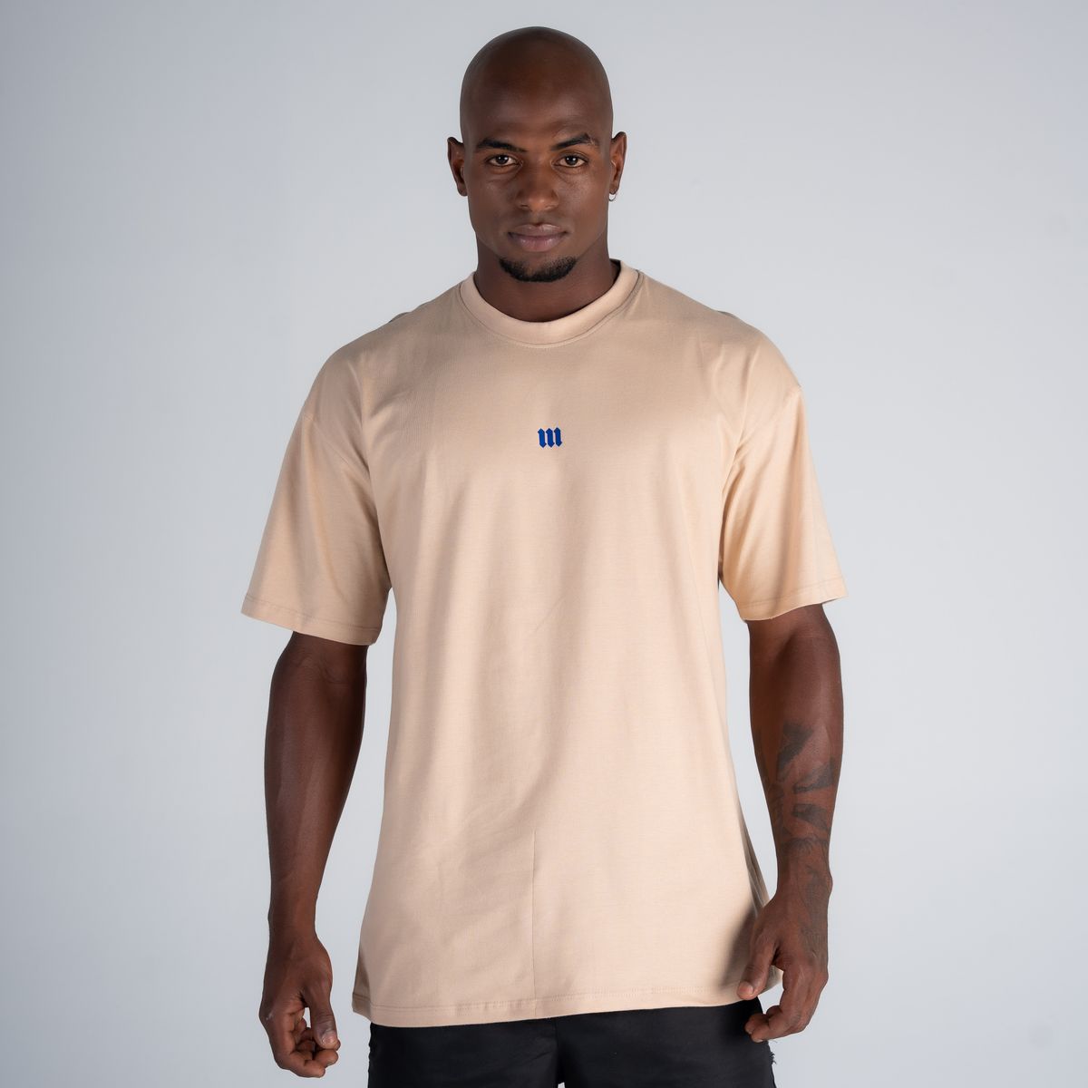 Camiseta Oversized Mith Nation Doodle Bege