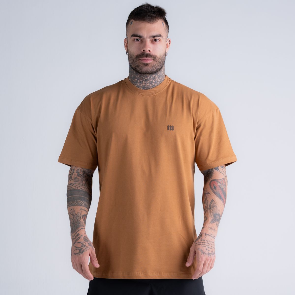 Camiseta Oversized Mith Nation Soft Logo Marrom