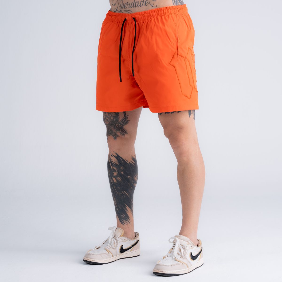 Shorts de Tactel Mith Nation Embroidery Laranja
