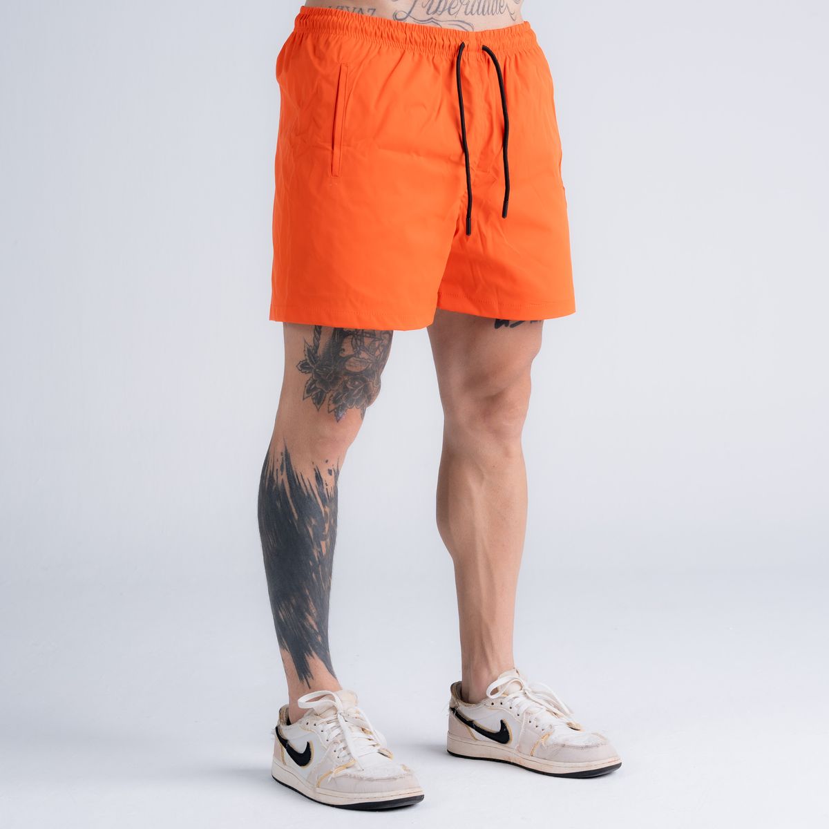 Shorts de Tactel Mith Nation Embroidery Laranja