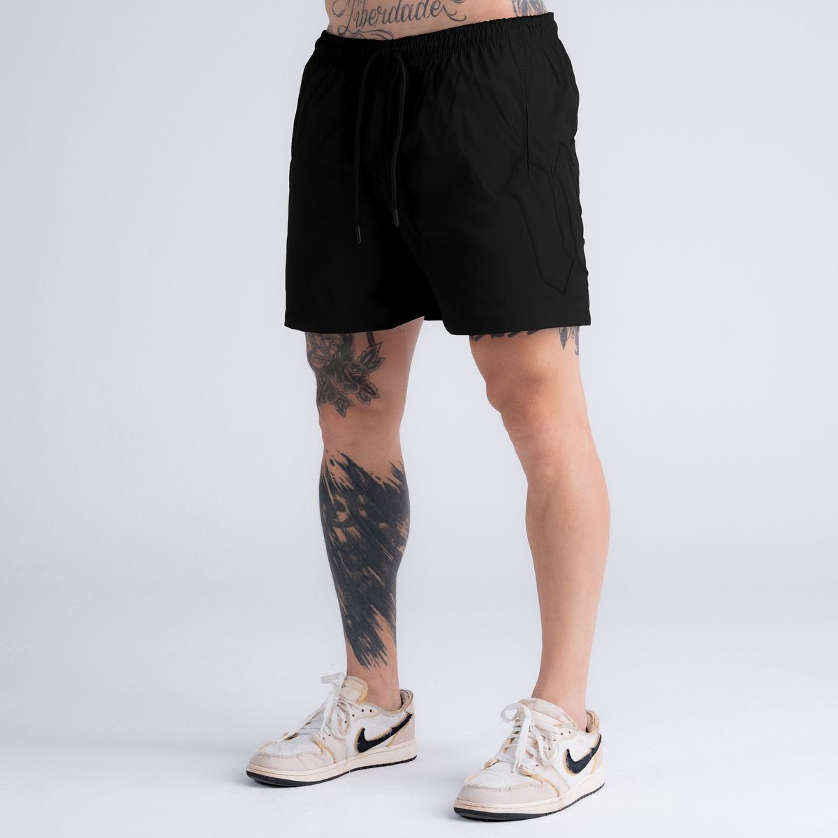 Shorts de Tactel Mith Nation Performance Embroidery Preto