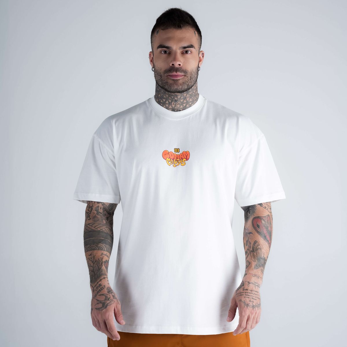 Camiseta Oversized Comam Frutas Angry Fruits Off White