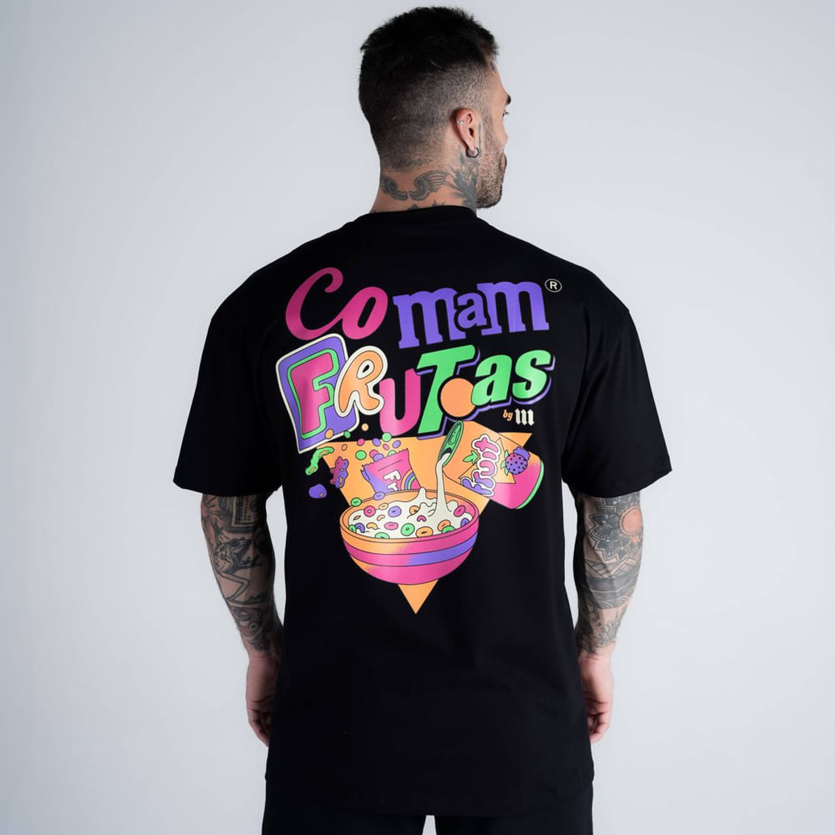 Camiseta Oversized Comam Frutas MM'S Preto