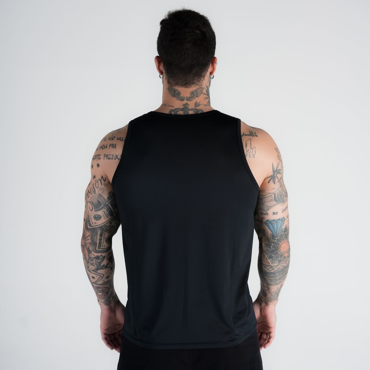 Regata Tank Top Dry Fit Logo Preto