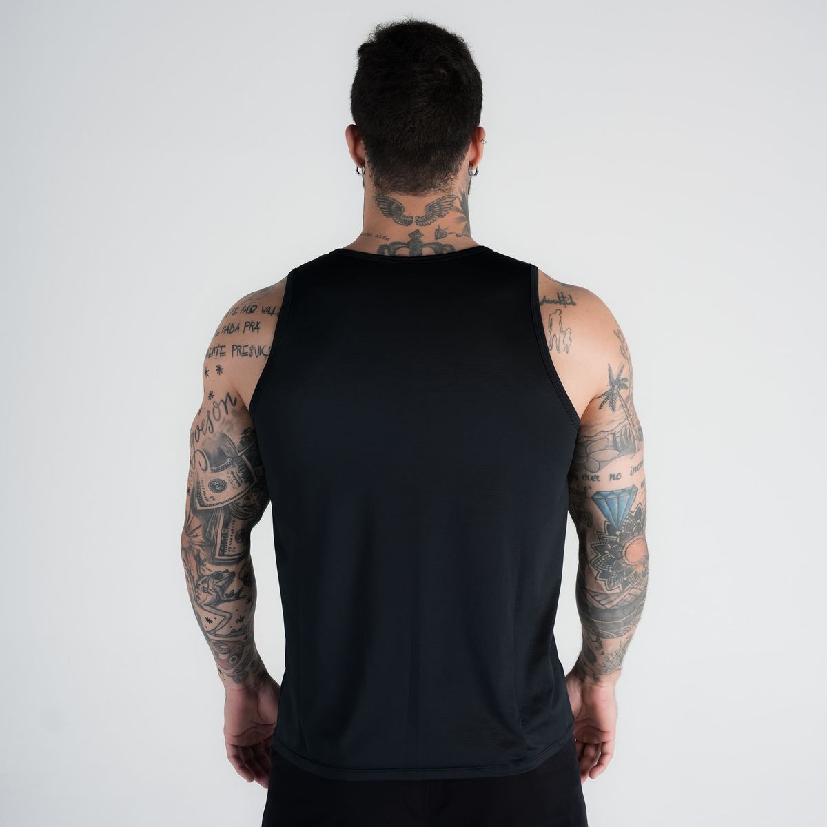 Regata Tank Top Dry Fit Logo Preto