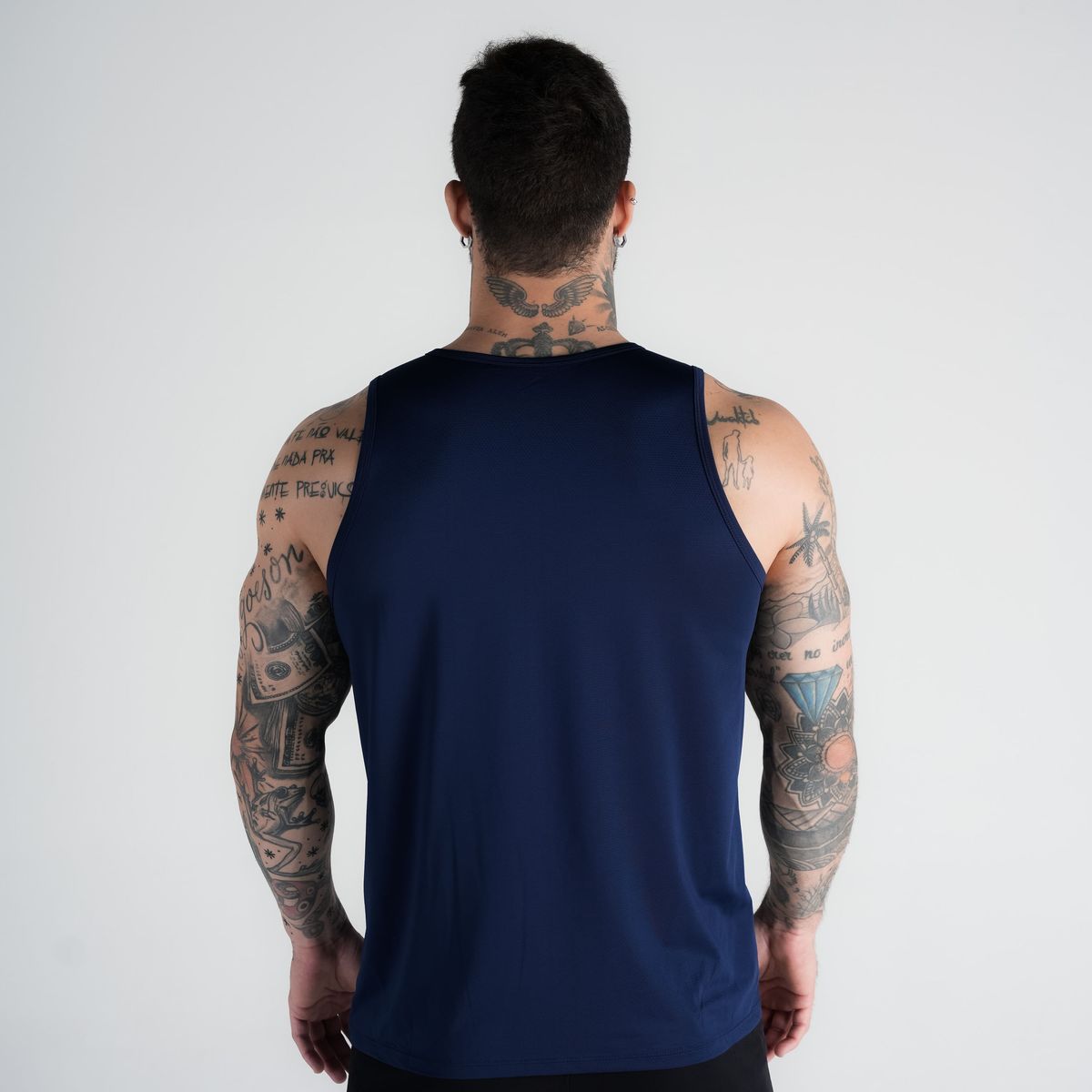 Regata Tank Top Dry Fit Logo Marinho