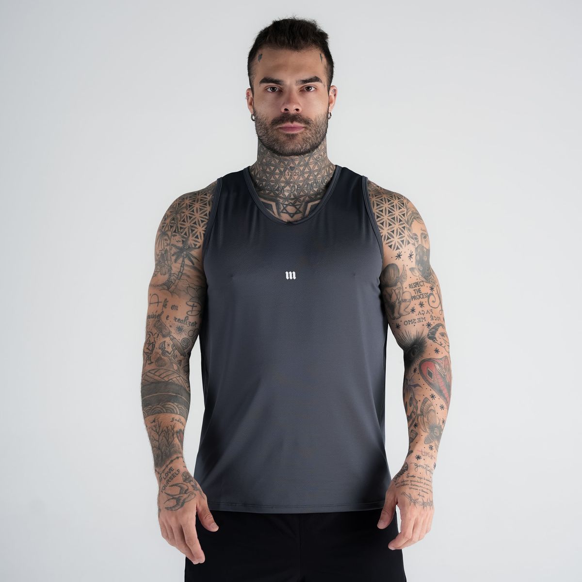 Regata Tank Top Dry Fit Logo Chumbo