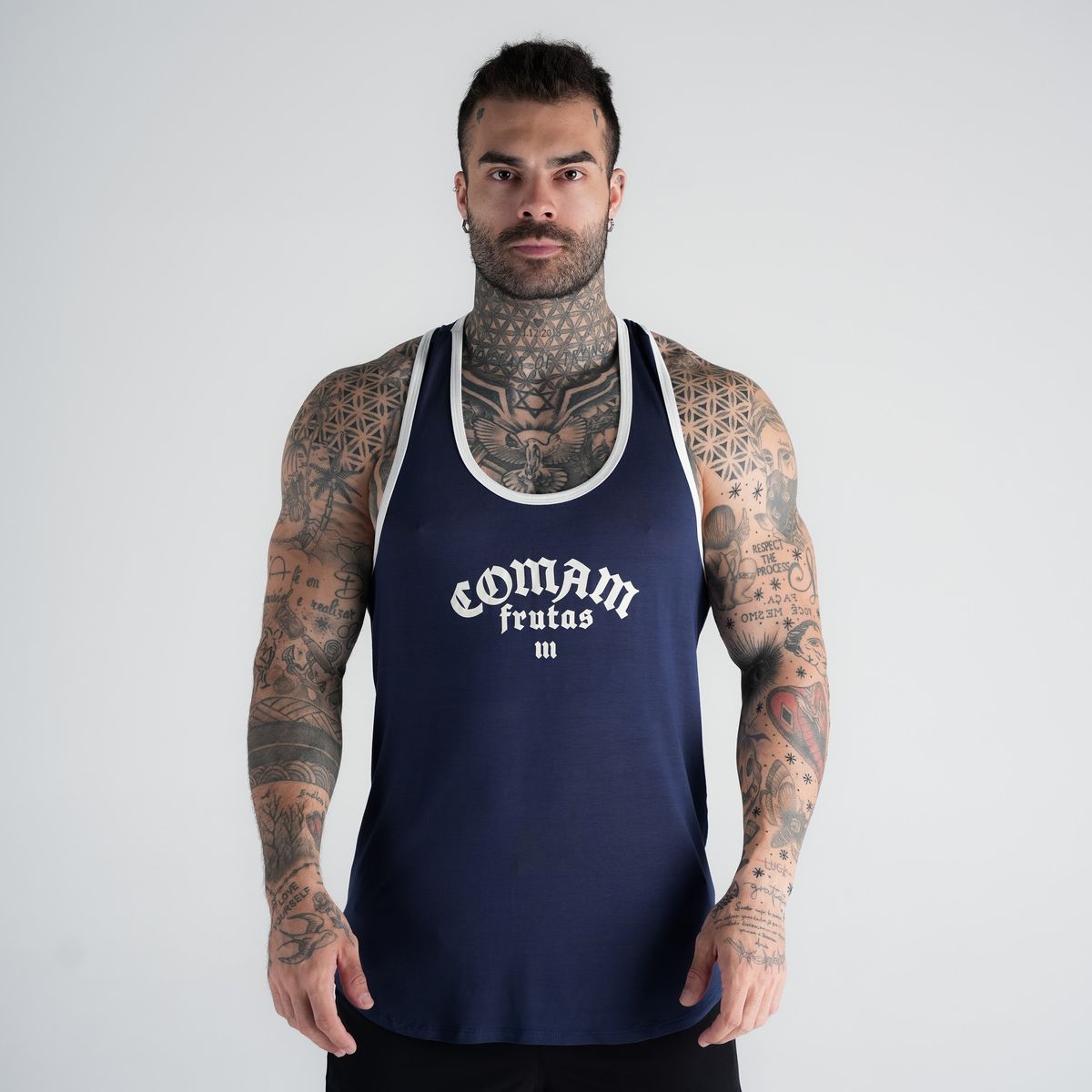 Regata Wide Comam Frutas Logo Marinho