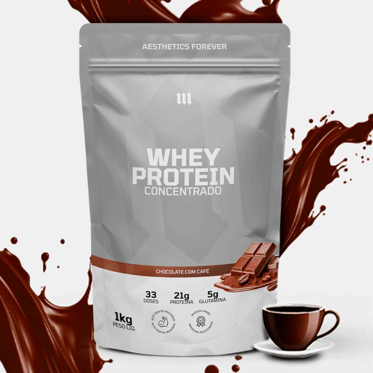 Whey Protein Concentrado 1kg Mith - Chocolate com Café