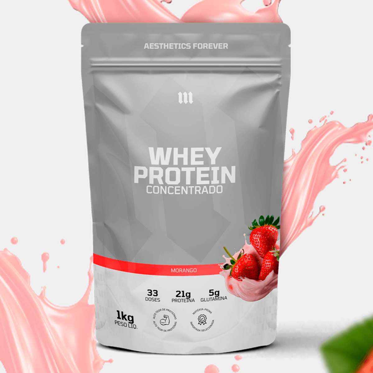 Whey Protein Concentrado 1kg Mith - Morango