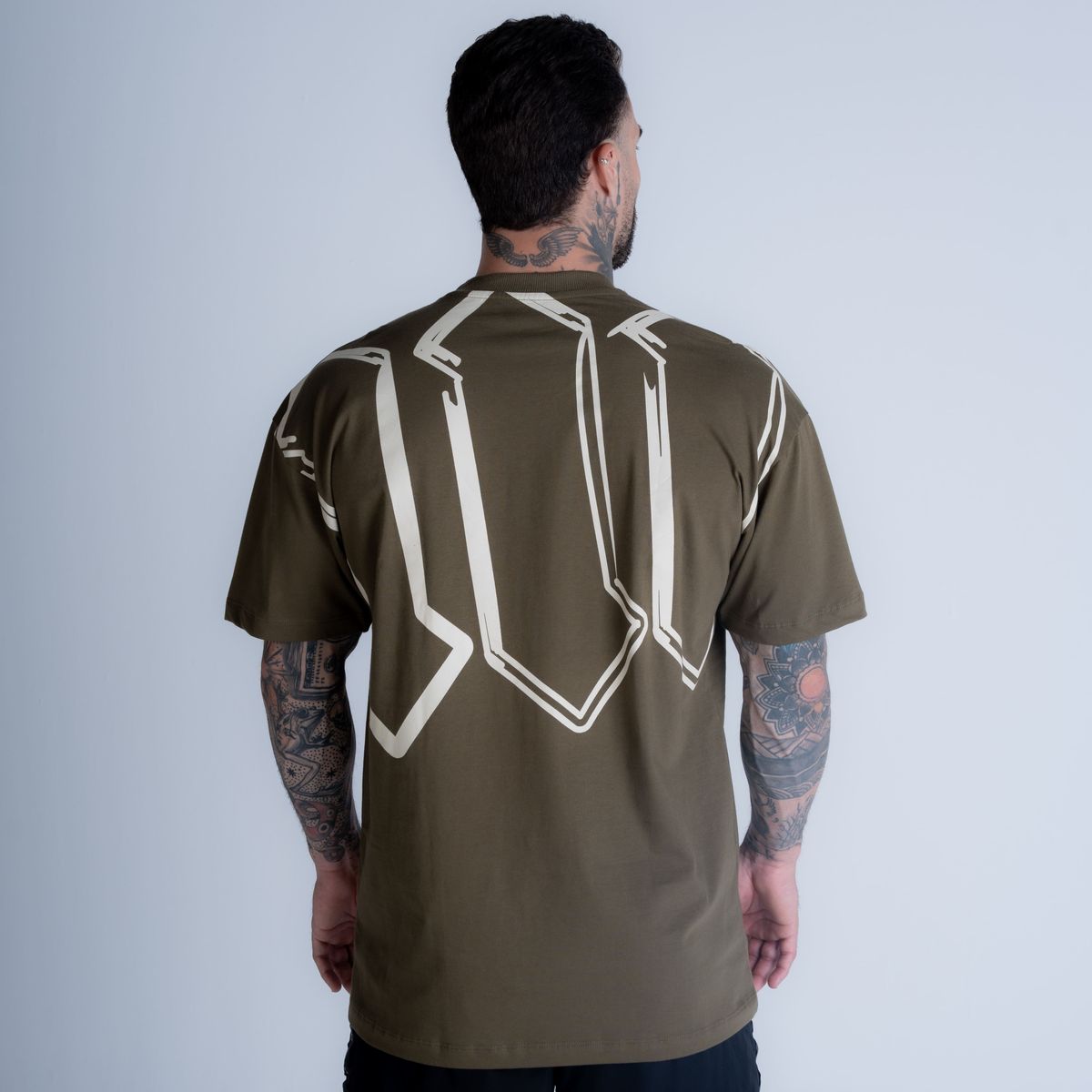 Camiseta Oversized Mith Nation Doodle Verde