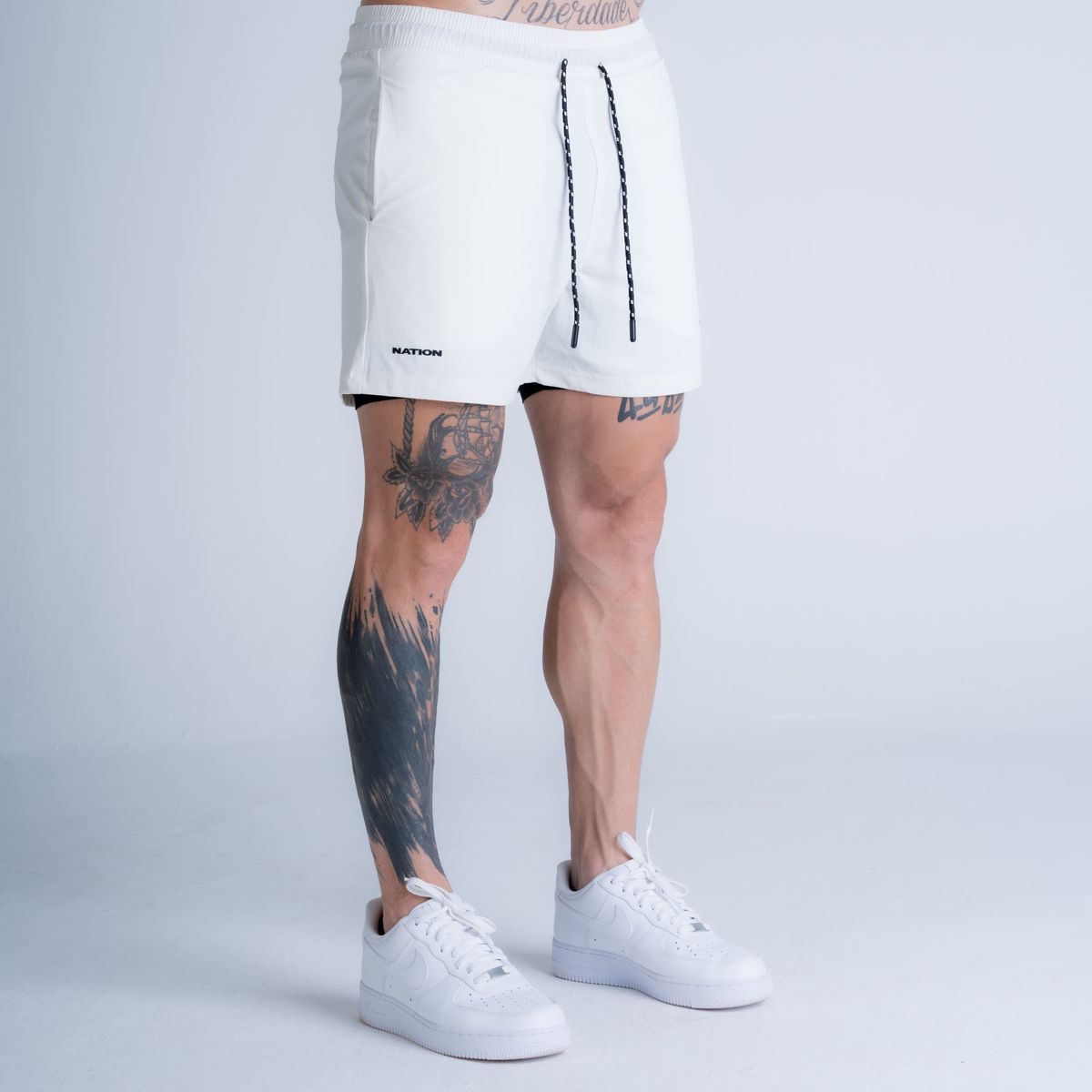 Shorts Tactel Com Compressão Mith Nation Off White