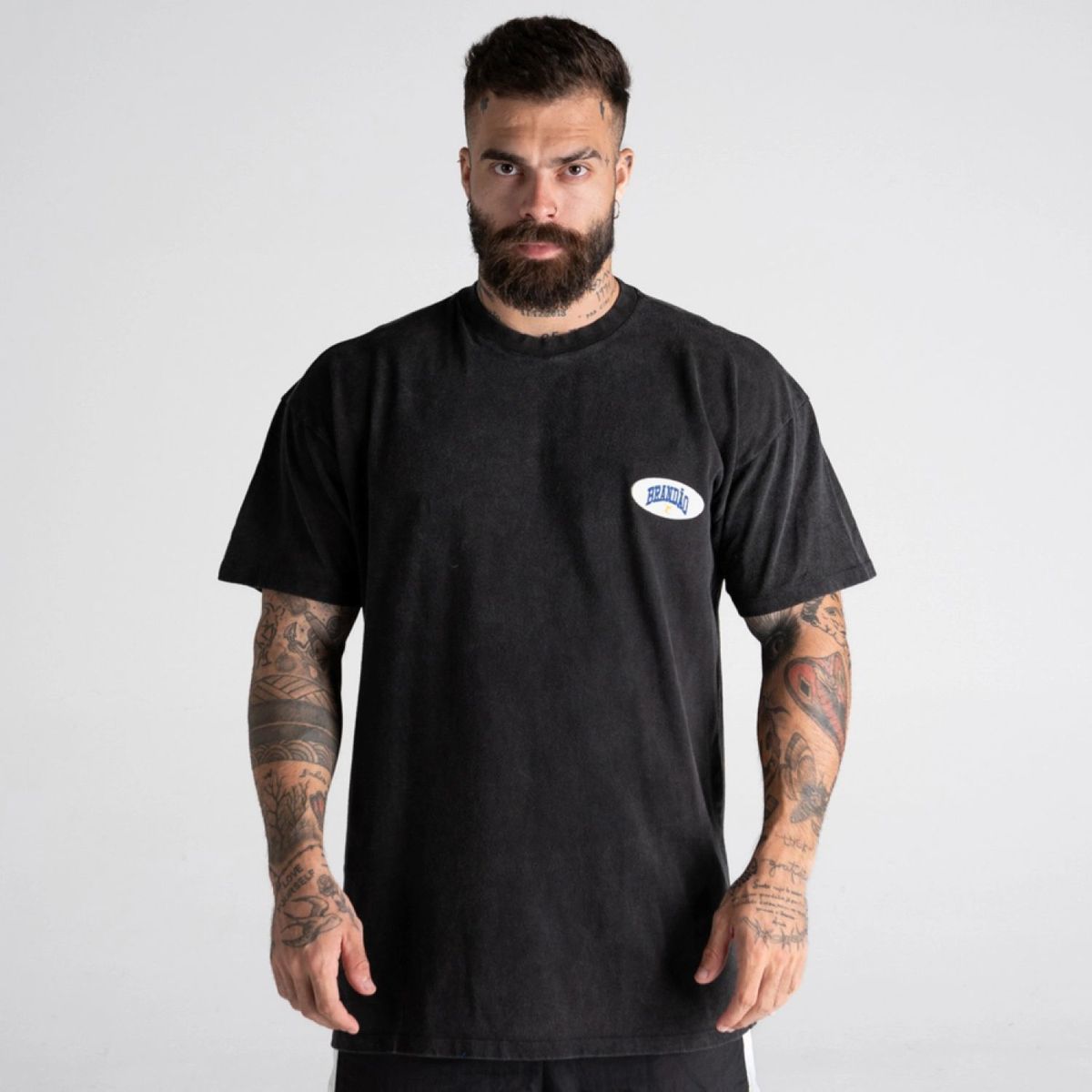 Camiseta Oversized Estonada Brandão Preto