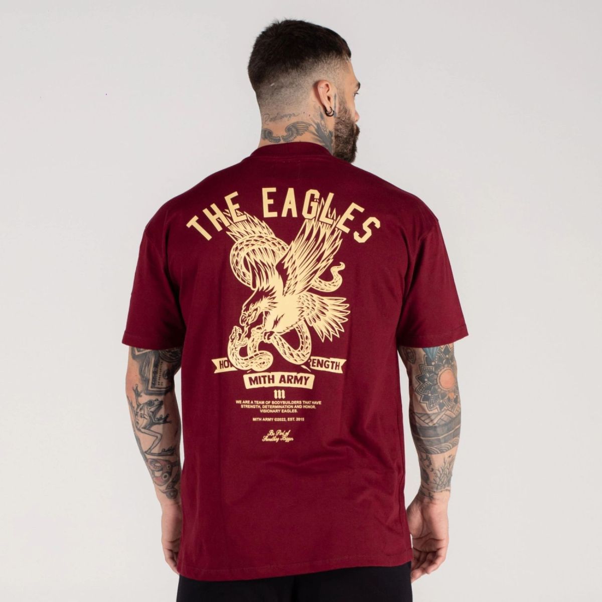 Camiseta Oversized Mith Army The Eagles Bordô