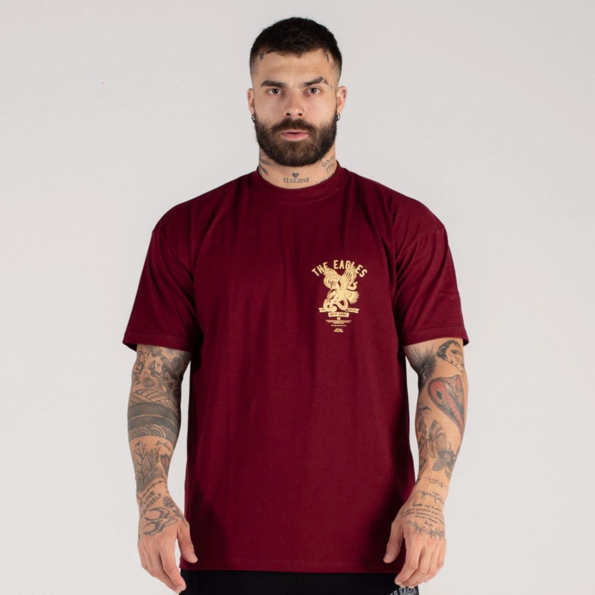 Camiseta Oversized Mith Army The Eagles Bordô