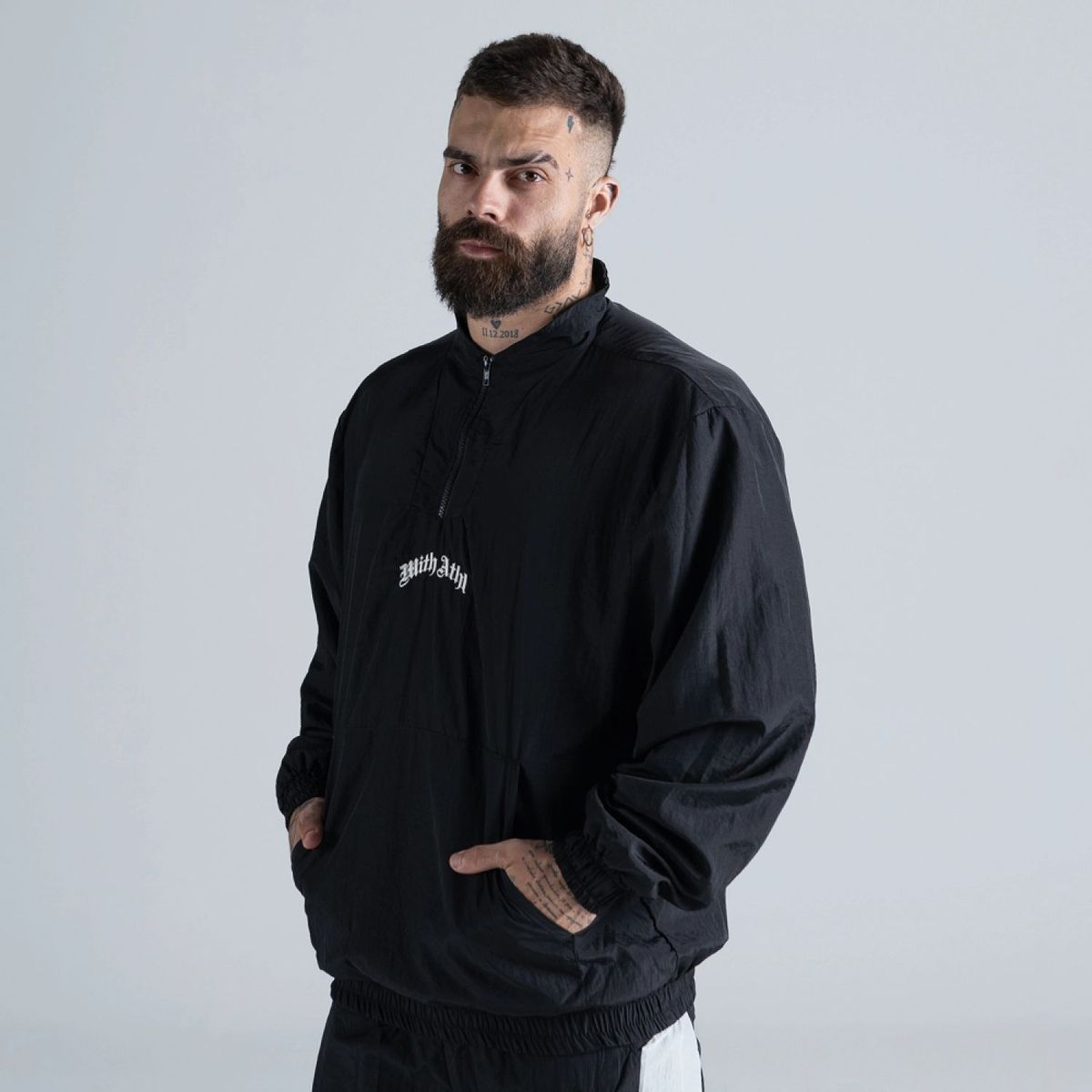 Jaqueta oversized Corta Vento Mith Athl Fight Club Preto