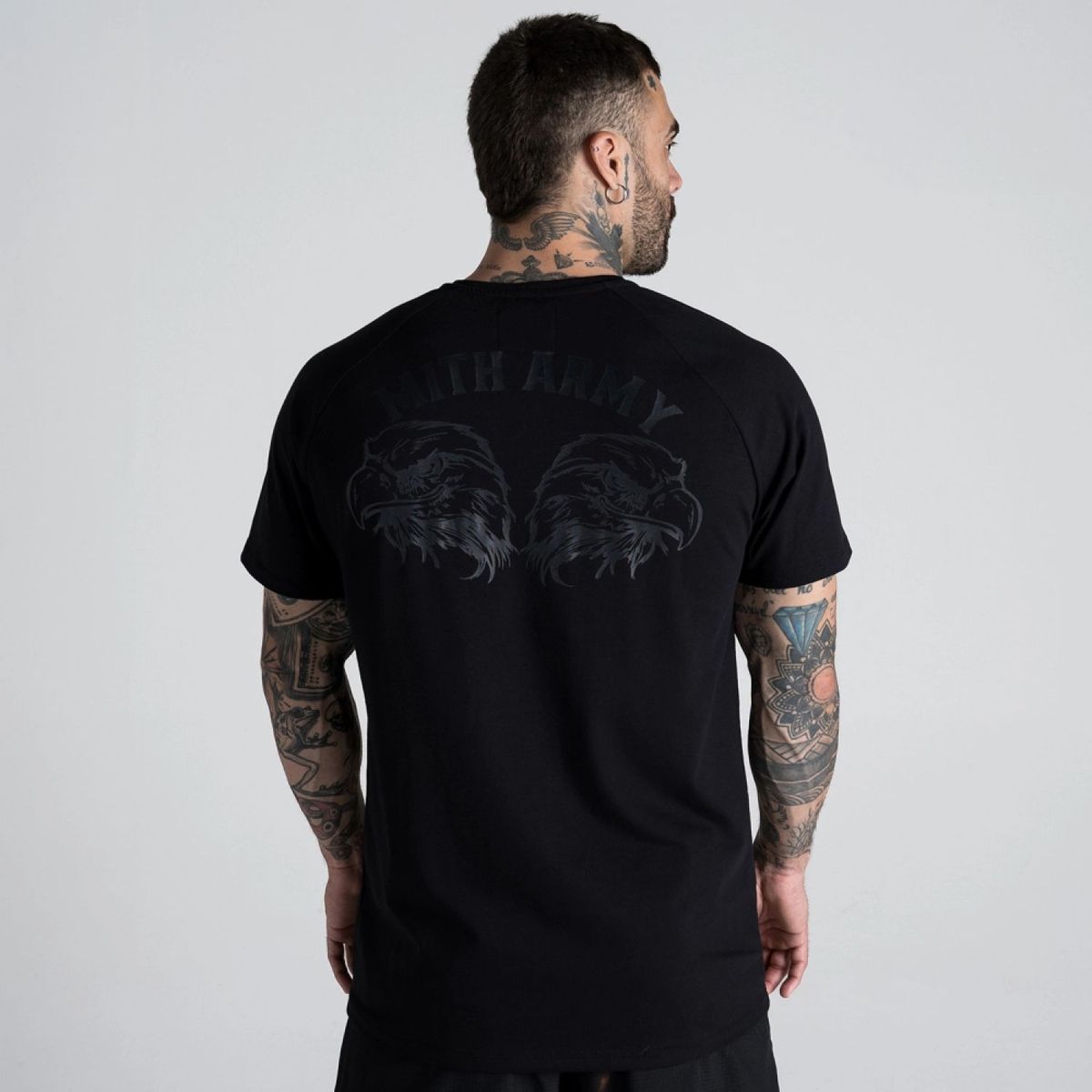 Camiseta Raglan Mith Army Visionary Eagles Preto