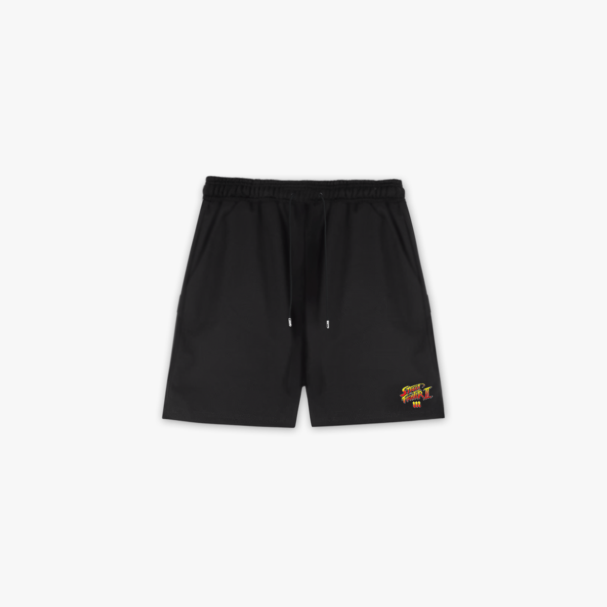 Shorts De Moletom Curto Mith Street Fighter Logo Preto