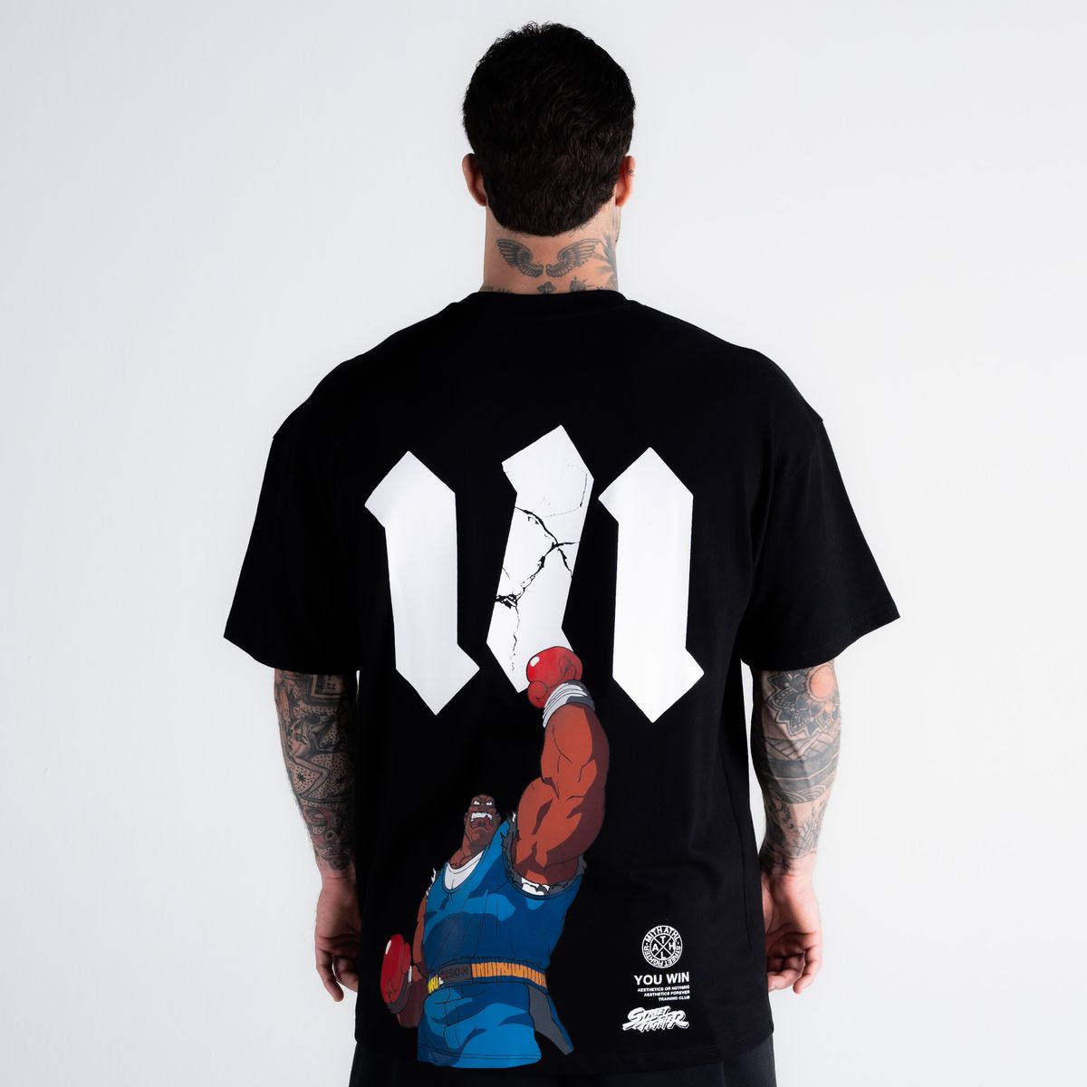 Camiseta Oversized Street Fighter Balrog Preto