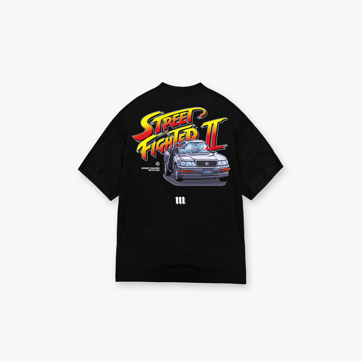 Camiseta Oversized Street Fighter Car Stage Bonus Preto