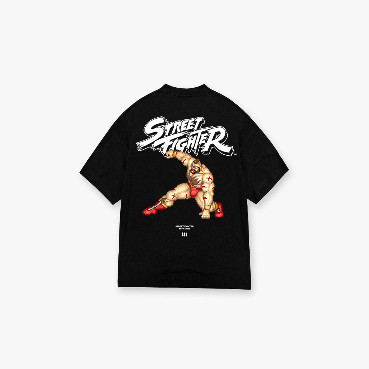 Camiseta Oversized Street Fighter Zangief Preto