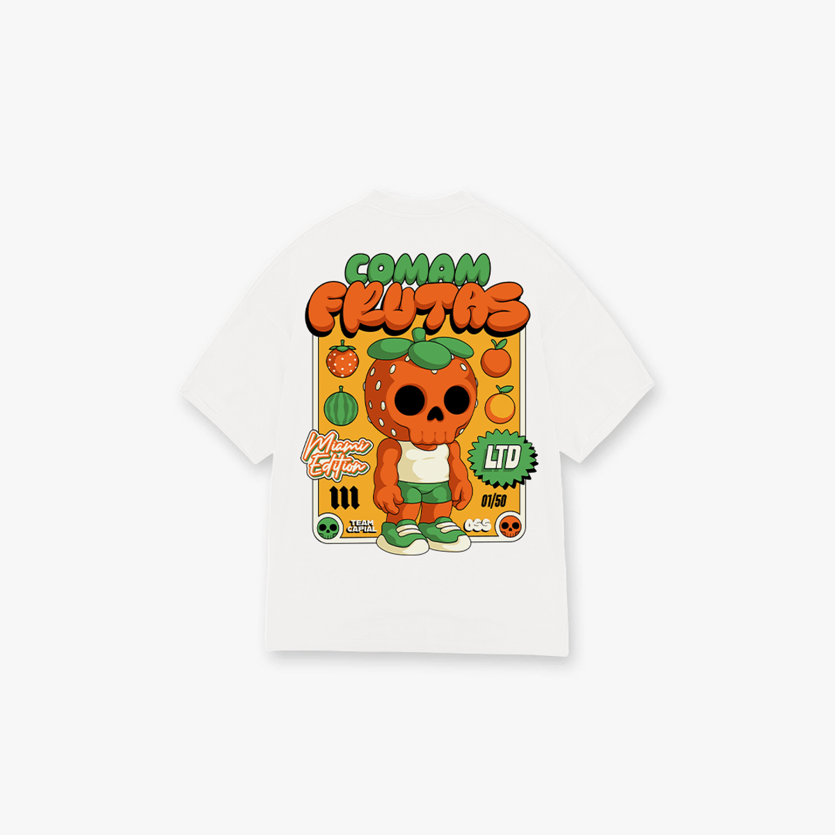Camiseta Oversized Comam Frutas Toyart Off White