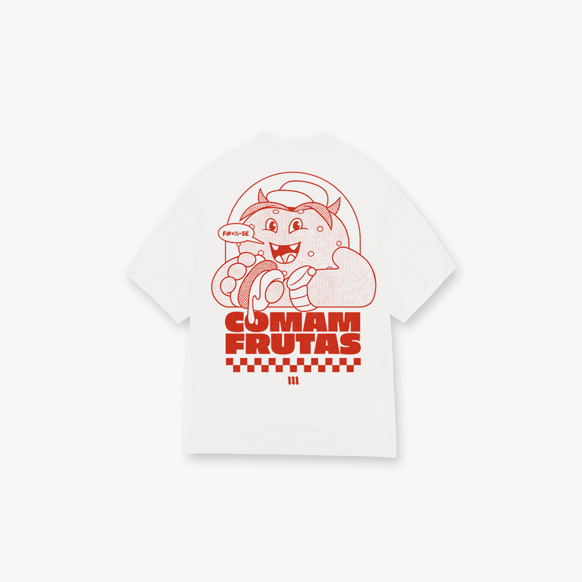 Camiseta Oversized Estonada Comam Frutas Reticle Red Burguer Off White