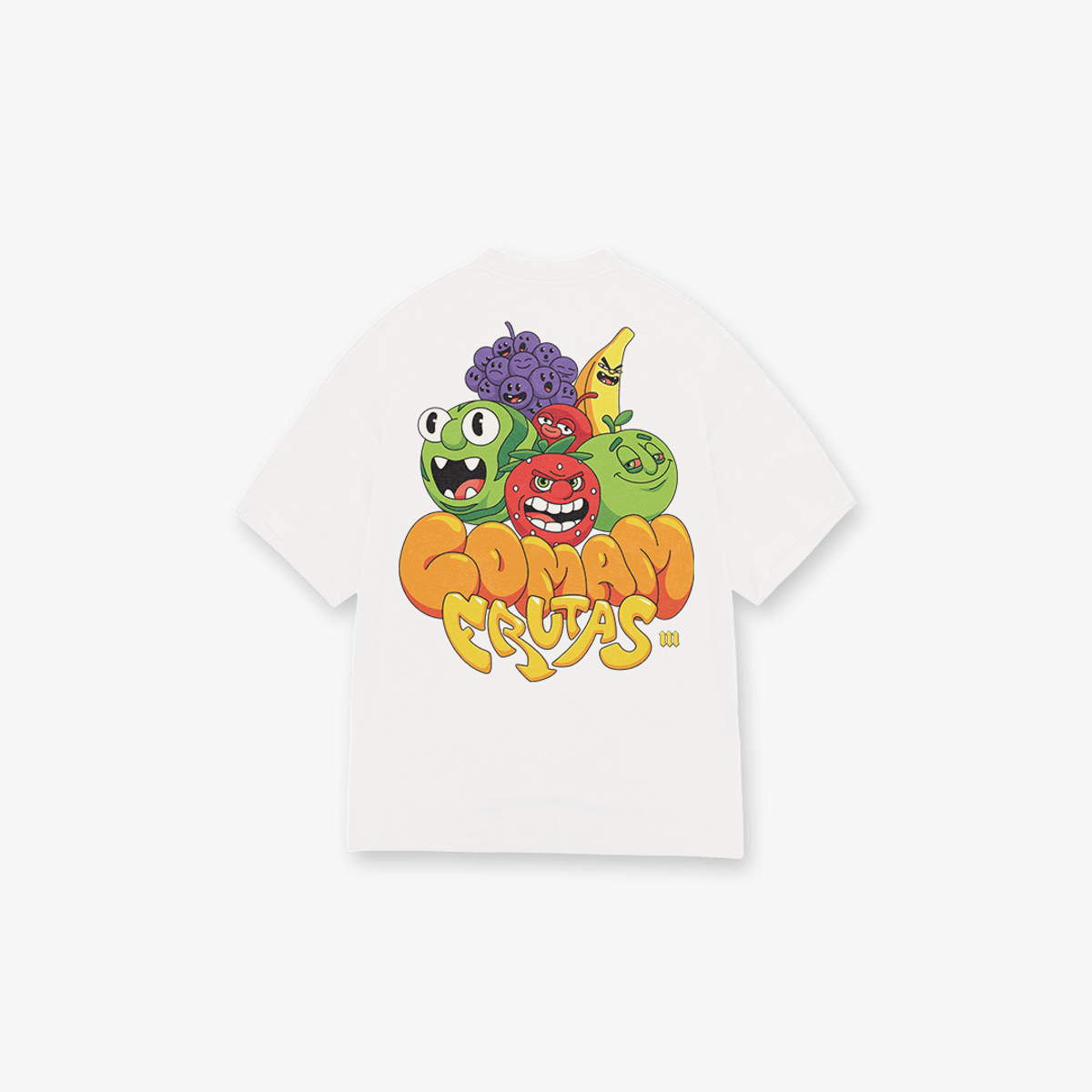Camiseta Oversized Comam Frutas Angry Fruits Off White
