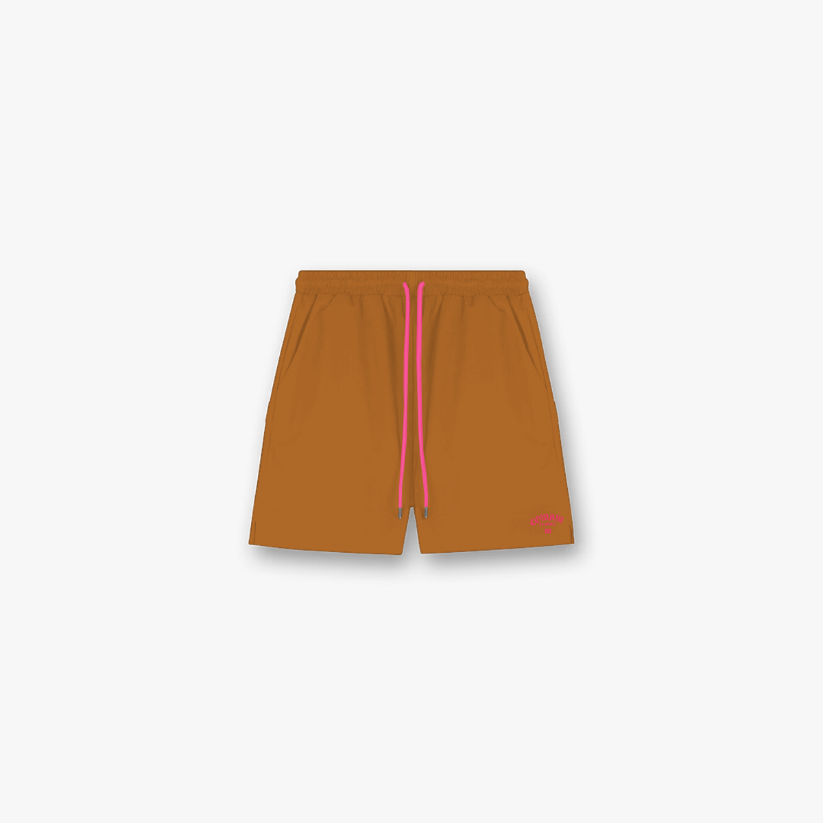 Shorts Curto Tactel Comam Frutas Marrom