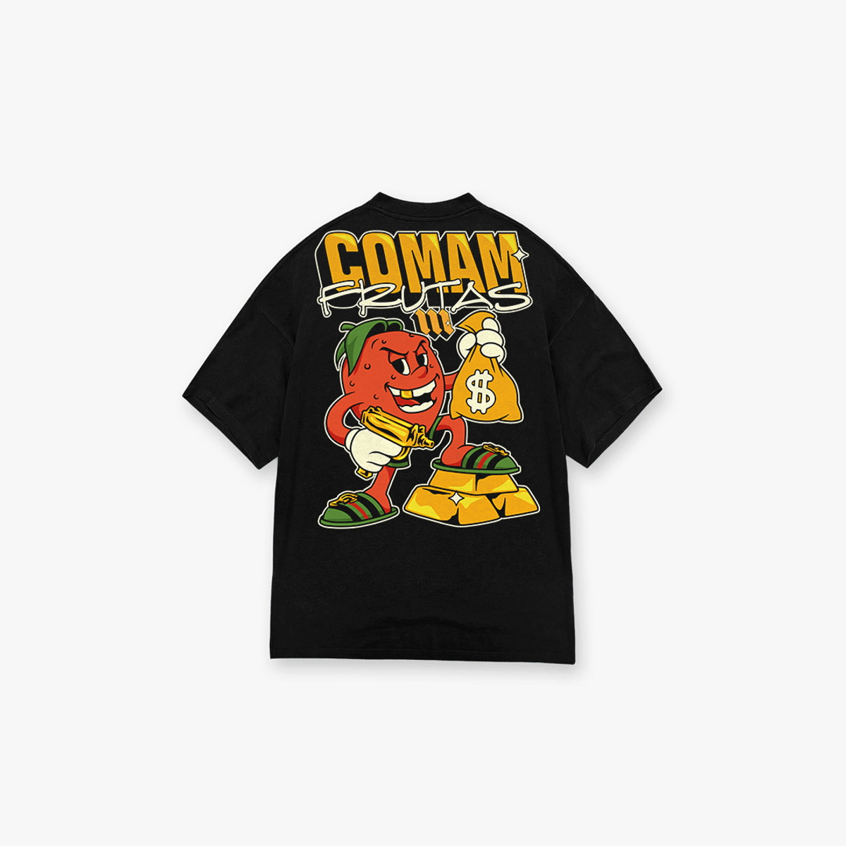 Camiseta Oversized Comam Frutas Richie Preto