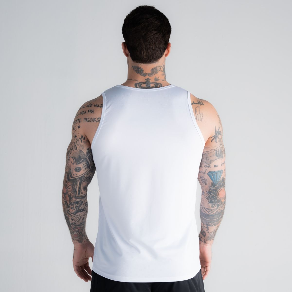 Regata Tank Top Dry Fit Logo Branco