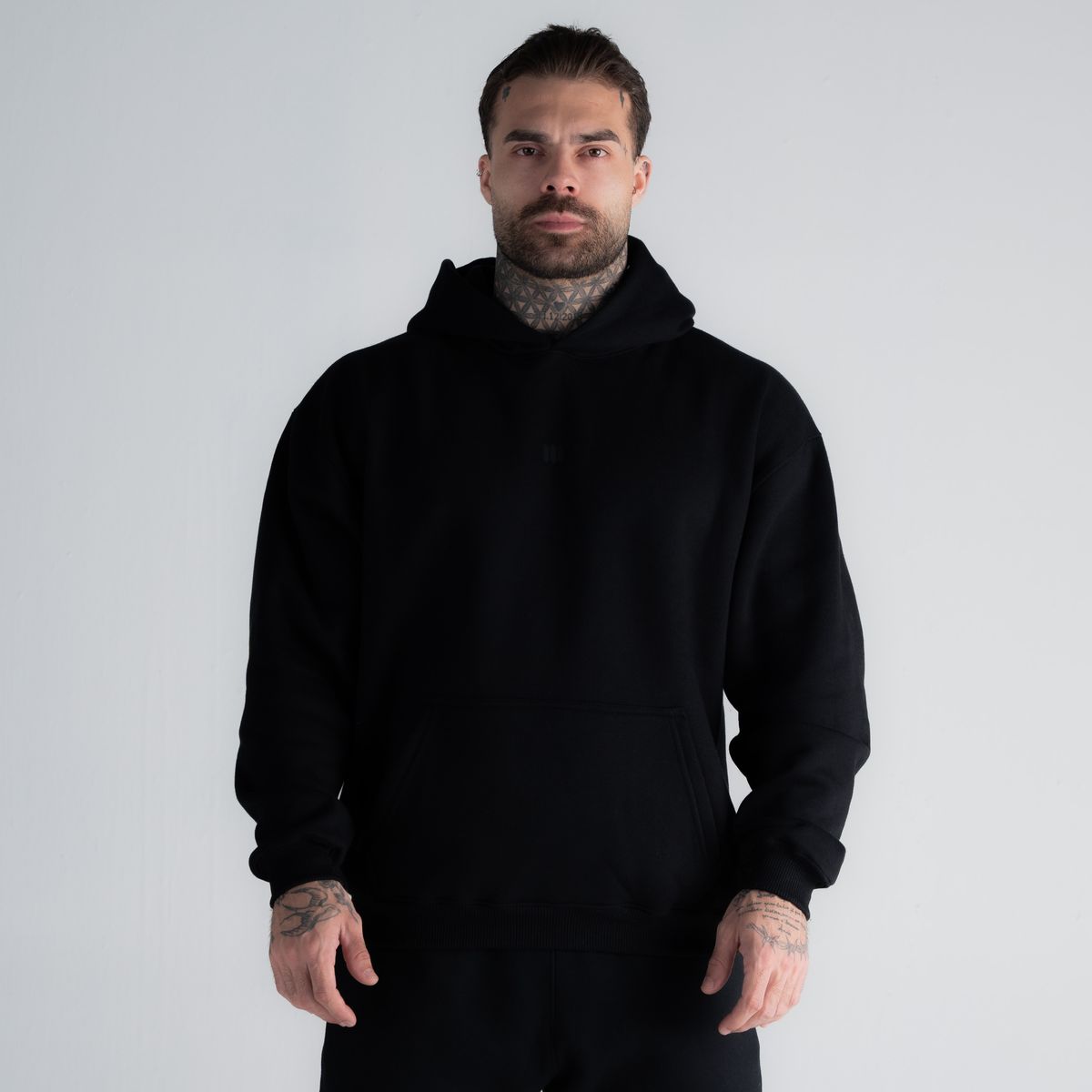 Blusa de Moletom Oversized com Capuz Mith Nation Preto