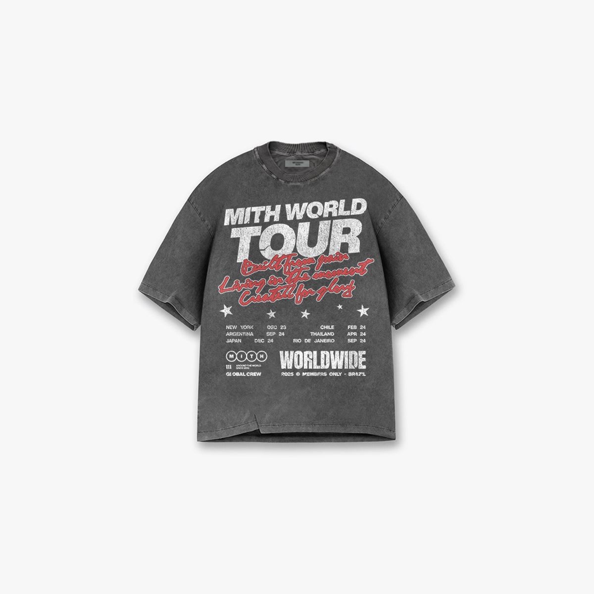 Camiseta Box Estonada Mith Tour Cinza