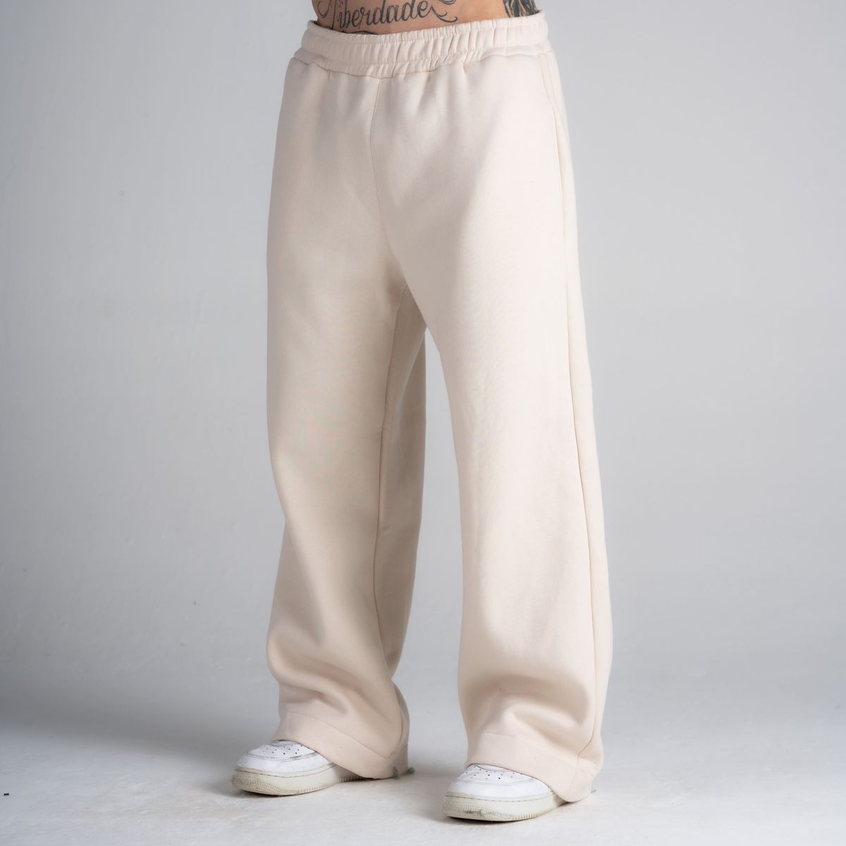 Calça de Moletom Oversized Reta Cloud Creme
