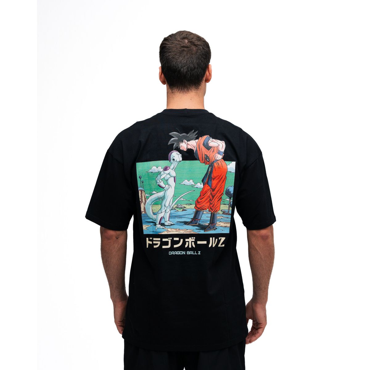 Camiseta Oversized Dragon Ball Z Frieza Vs Goku Preto