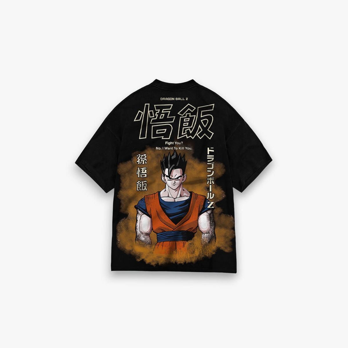 Camiseta Oversized Dragon Ball Z Gohan Preto