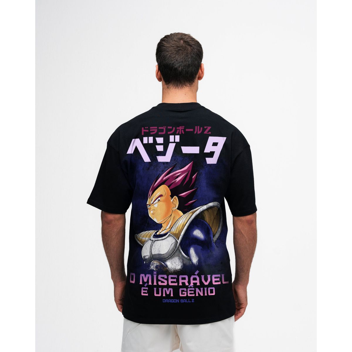Camiseta Oversized Dragon Ball Z O Miseravel é um Genio Preto