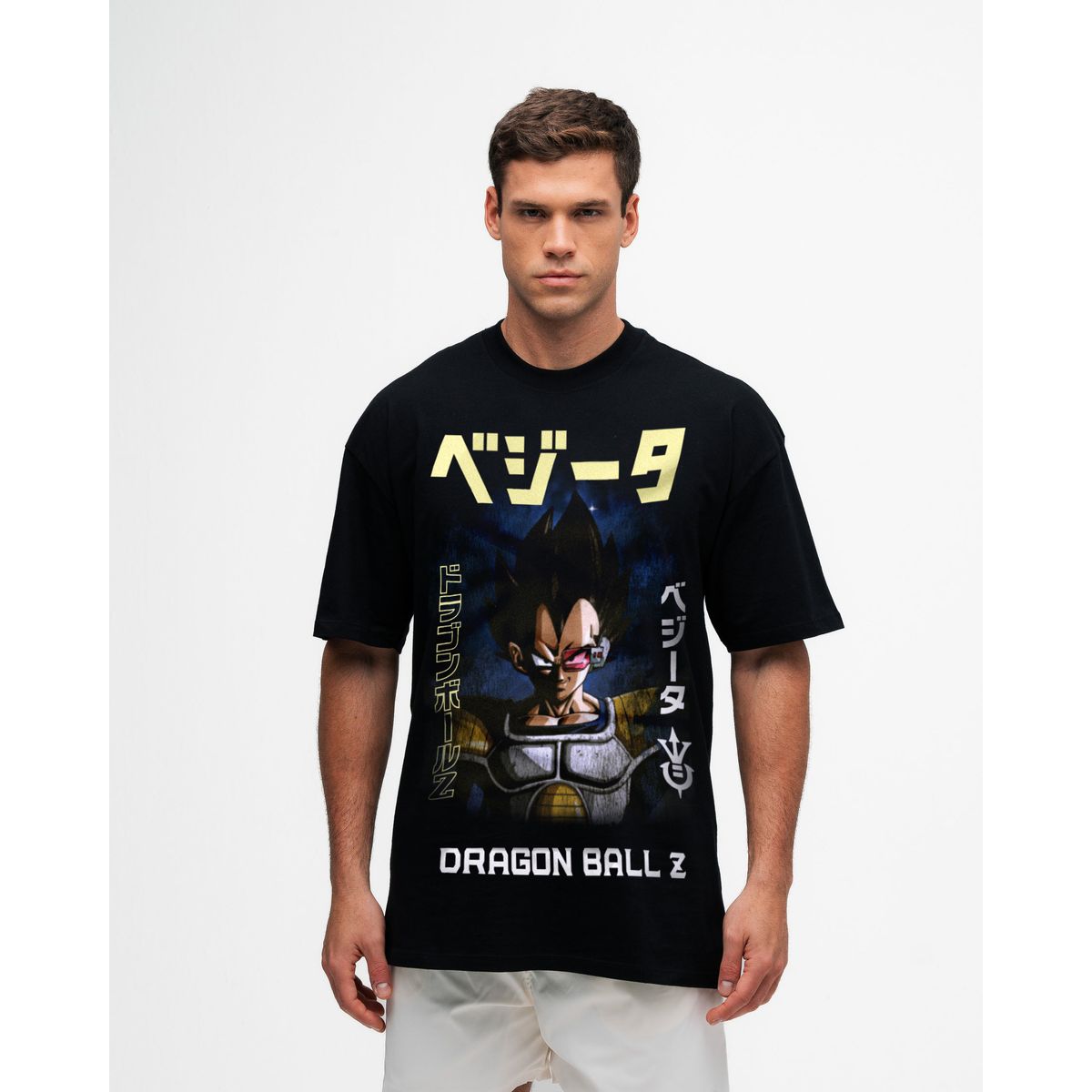 Camiseta Oversized Dragon Ball Z Vegeta Preto